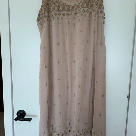 Sundance Pink Gold Embroidered Sleeveless Dress | XL - Picture 5 of 7